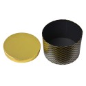 Clayre & Eef Aufbewahrungsbox 3er Set Ø 25x17 / Ø 23x16 / Ø 21x14 cm Goldfarbig Schwarz Karton Rund