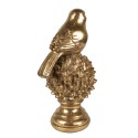 Clayre & Eef Dekorationsfigur Vogel 22 cm Goldfarbig Kunststoff