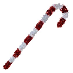 Clayre & Eef Décoration de Noël Canne en sucre d'orge 120 cm Rouge Blanc Plastique