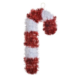 Clayre & Eef Décoration de Noël Canne en sucre d'orge 36 cm Rouge Blanc Plastique