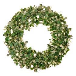 Clayre & Eef Christmas wreath Ø 30 cm Grey White Plastic