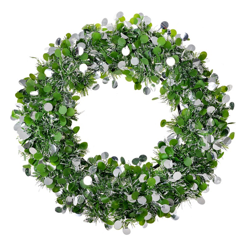 Clayre & Eef Couronne de Noël Ø 30 cm Vert Plastique