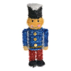 Clayre & Eef Kerstdecoratie Notenkraker 15x7x36 cm Blauw Kunststof