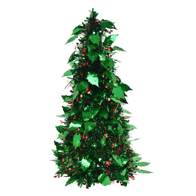 Clayre & Eef Decorazione di Natalizie Alberi di Natale Ø 21x50 cm Verde Plastica