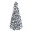 Clayre & Eef Christmas Decoration Christmas Tree Ø 21x50 cm Silver colored Plastic