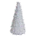 Clayre & Eef Décoration de Noël Sapin de Noël Ø 21x50 cm Blanc Plastique