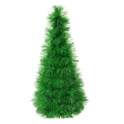 Clayre & Eef Décoration de Noël Sapin de Noël Ø 12x27 cm Vert Plastique