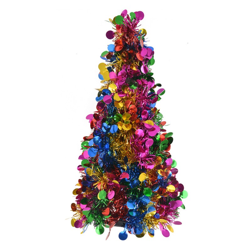 Clayre & Eef Décoration de Noël Sapin de Noël Ø 12x27 cm Violet Plastique