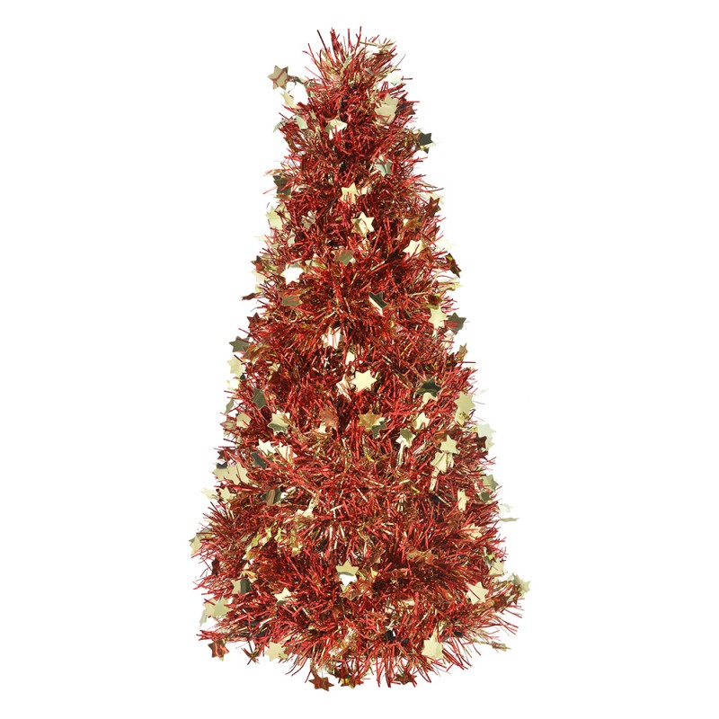 Clayre & Eef Décoration de Noël Sapin de Noël Ø 12x27 cm Couleur or Plastique