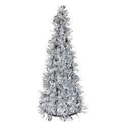 Clayre & Eef Décoration de Noël Sapins de Noël Ø 18x46 cm Couleur argent Plastique