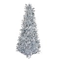 Clayre & Eef Décoration de Noël Sapin de Noël Ø 16x38 cm Couleur argent Plastique