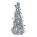 Clayre & Eef Decorazione di Natalizie Albero di Natale Ø 18x46 cm Color argento Plastica