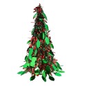 Clayre & Eef Christmas Decoration Christmas Tree Ø 16x38 cm Red Plastic