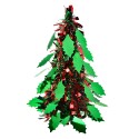 Clayre & Eef Décoration de Noël Sapin de Noël Ø 12x25 cm Rouge Plastique