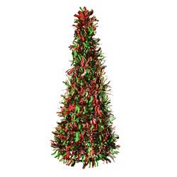 Clayre & Eef Kerstdecoratie Kerstboom Ø 18x48 cm Rood Kunststof