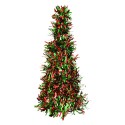 Clayre & Eef Décoration de Noël Sapin de Noël Ø 17x38 cm Rouge Plastique