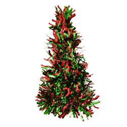 Clayre & Eef Décoration de Noël Sapin de Noël Ø 12x25 cm Rouge Plastique