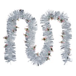 Clayre & Eef Christmas garland 200 cm Silver colored Plastic