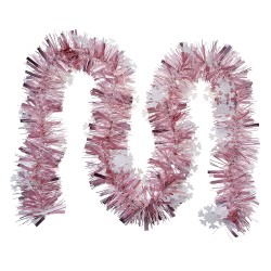 Clayre & Eef Christmas garland 200 cm Pink Plastic