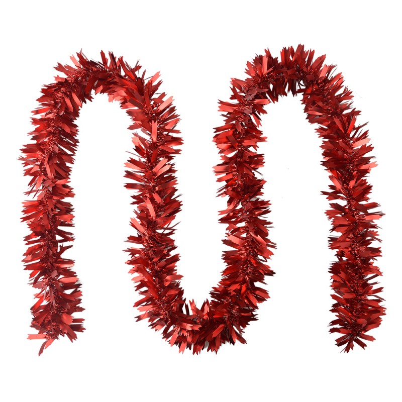 Clayre & Eef Christmas garland 200 cm Red Plastic