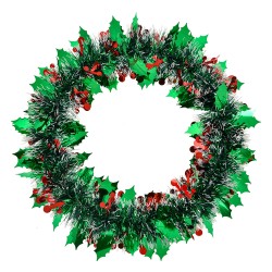 Clayre & Eef Couronne de Noël Ø 35 cm Vert Plastique