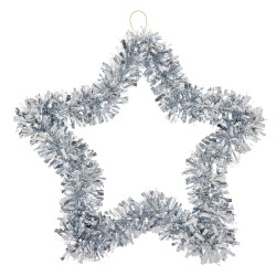 Clayre & Eef Décoration de Noël Étoile 45x2x45 cm Couleur argent Plastique