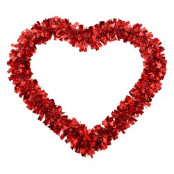 Clayre & Eef Christmas Decoration Heart 30x27x1 cm Red Plastic