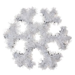 Clayre & Eef Decorazione di Natalizie Fiocco di neve 29x29x1 cm Bianco Plastica