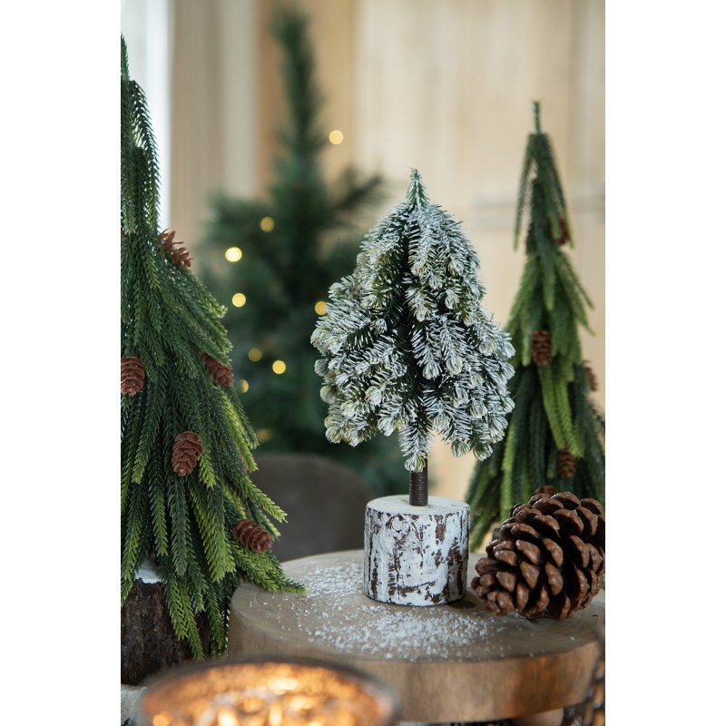 Clayre & Eef Kerstdecoratie Kerstboom 11x11x25 cm Groen Kunststof