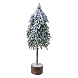 Clayre & Eef Kerstdecoratie Kerstboom 20x15x53 cm Grijs Wit Kunststof