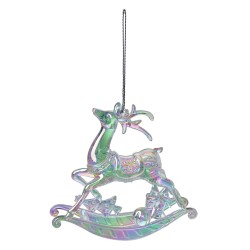 Clayre & Eef Décoration de Noël Rennes 11 cm Couleur argent Plastique