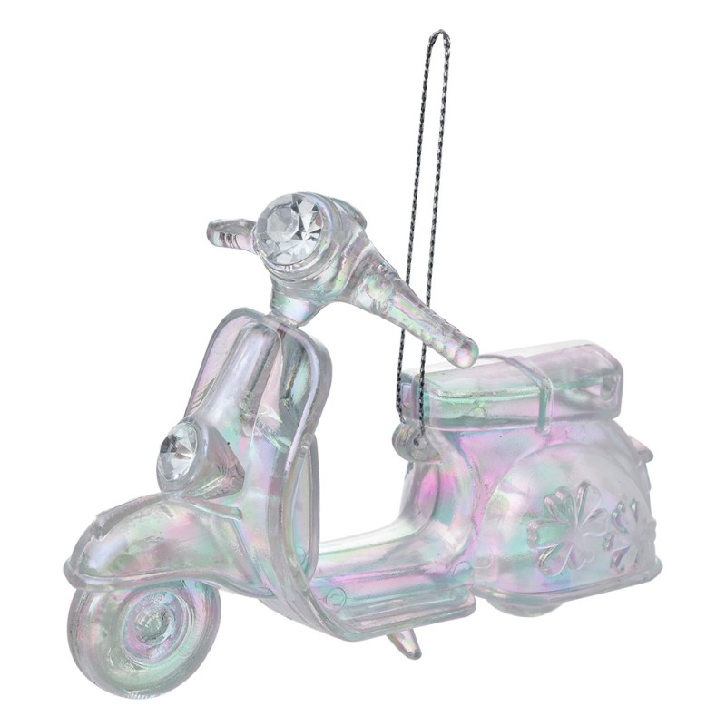 Clayre & Eef Ornement de Noël Scooter 12 cm Couleur argent Plastique