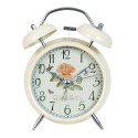 Clayre & Eef Analog Alarm Clock Ø 12x15 cm Beige Metal Glass Round