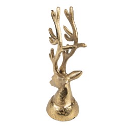 Clayre & Eef Figurine Cerf 20 cm Couleur or Aluminium