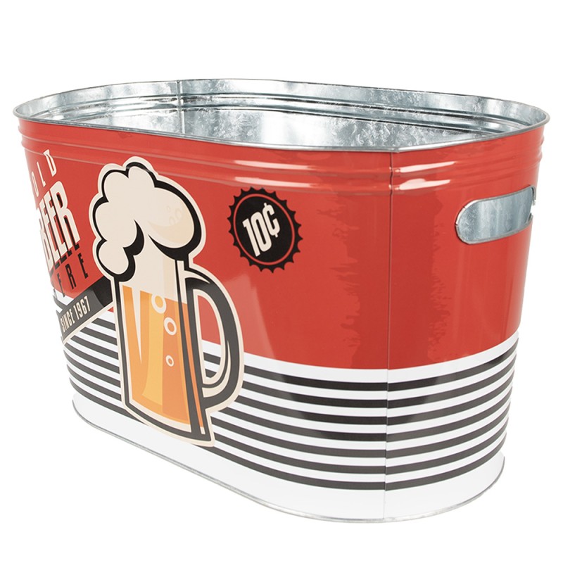 Clayre & Eef Beer cooler Ice bucket 40x25x23 cm Red Aluminium Beer