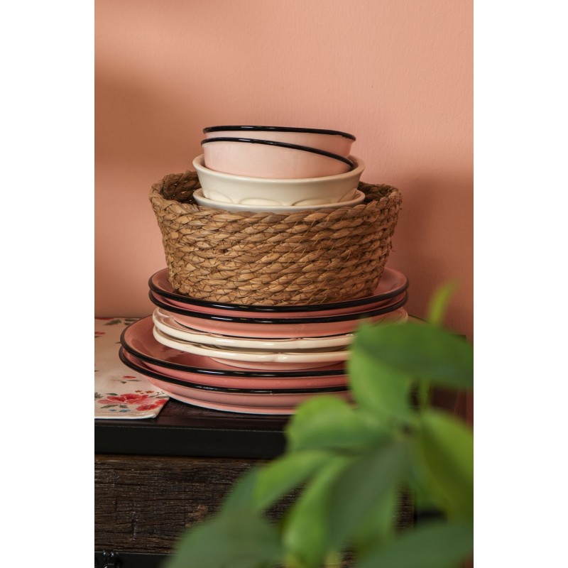 Clayre & Eef Piatto per la colazione Ø 21 cm Beige Ceramica Rotondo