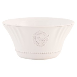 Clayre & Eef Bol à soupe Ø 14x7 cm Blanc Céramique Rond Oiseau