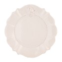 Clayre & Eef Piatto per la colazione Ø 21 cm Bianco Ceramica Rotondo