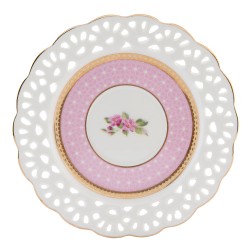 Clayre & Eef Cup and Saucer 200 ml Pink Porcelain Round Flowers