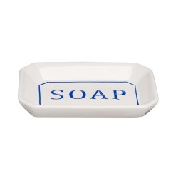 Clayre & Eef Soap Dish 13x8x2 cm White Ceramic Soap