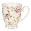 Clayre & Eef Tazza 200 ml Bianco Porcellana Rotondo Fiori