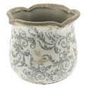 Clayre & Eef Planter Ø 15x14 cm Beige Grey Ceramic Round Flowers