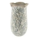 Clayre & Eef Vase Ø 14x28 cm Beige Gris Céramique Fleurs