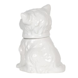 Clayre & Eef Pot de stockage Chien 20x20x26 cm Blanc Céramique