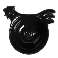 Clayre & Eef Measuring Spoon 14x13x7 cm Black Ceramic Round Rooster