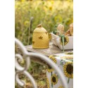 Clayre & Eef Honey Pot with Spoon Ø 11x14 cm Yellow Ceramic Round Bees