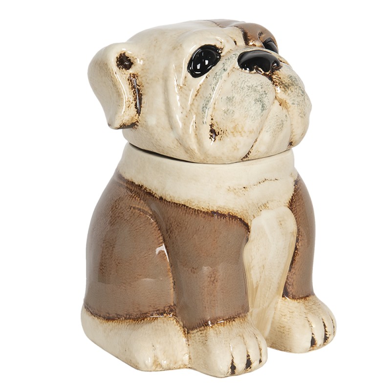 Clayre & Eef Figurine Chien 20x18x26 cm Marron Beige Céramique