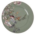 Clayre & Eef Piatto per la colazione Ø 15 cm Verde Ceramica Rotondo Fiori