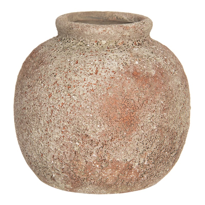 Clayre & Eef Vase 8 cm Braun Keramik Rund