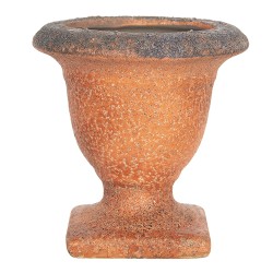 Clayre & Eef Bloempot  12 cm Oranje Keramiek